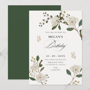 Invitation Branche de fleurs d'anniversaire