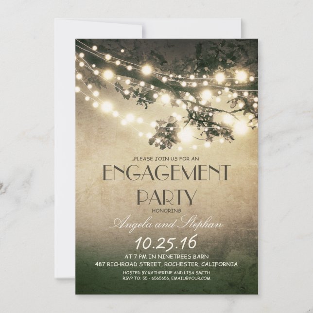 Invitation branche de l'arbre et lampe à chaîne partie d'enga (Devant)