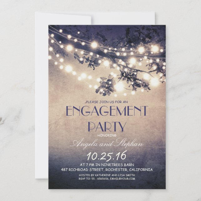 Invitation branche de l'arbre et lampe à chaîne partie d'enga (Devant)