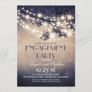 Invitation branche de l'arbre et lampe à chaîne partie d'enga