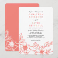 Branche de Magnolia florale | Corail | MARIAGE