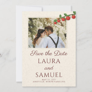 Invitation Branche de verger de pommiers Photo Mariage Enregi