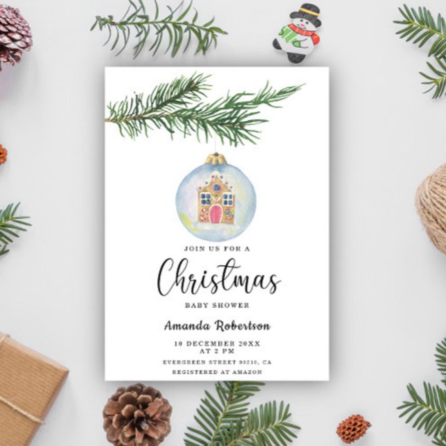 Invitation Branche d'hiver avec baby shower jouet (Créateur téléchargé)