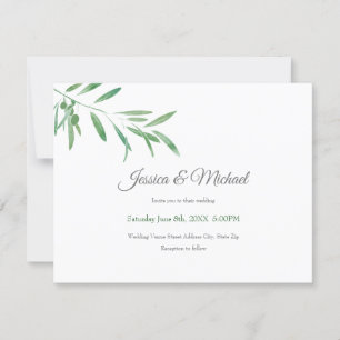 Invitation Branche d'olive aquarelle