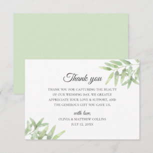 Invitation Branche d'olive élégante. Simple remerciement de m