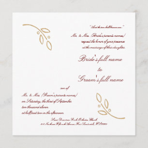 Invitation Branche d'olivier d'or