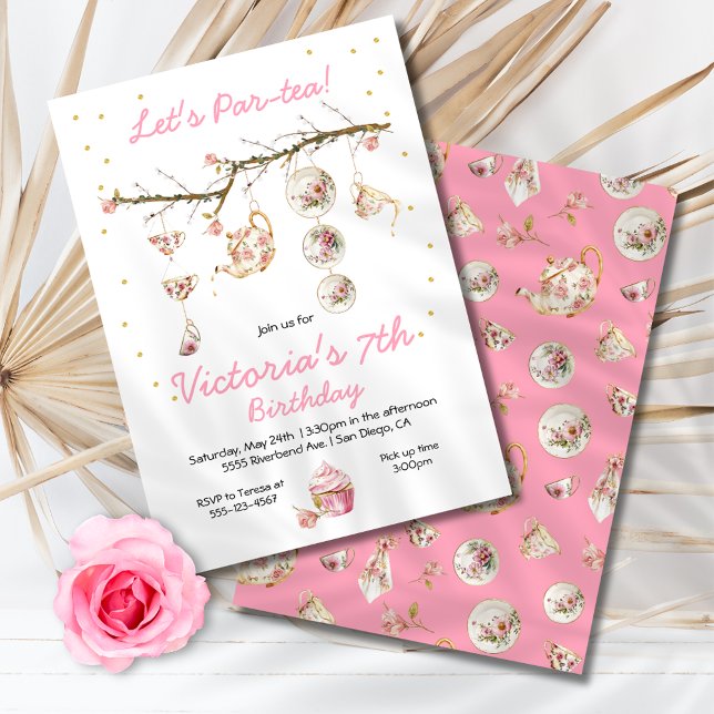 Invitation Branche Floral Tea Party (Créateur téléchargé)