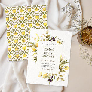 Invitation Branche florale de citrons botaniques