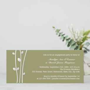 Invitation Branches blanches en feuilles