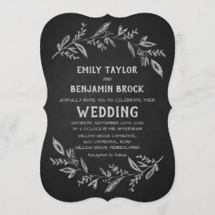 Invitation Branches courbes Mariage de tableau de bord