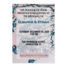 Branches de bleu cyan artistique Ciel rose moderne