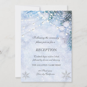 Invitation Branches de l'arbre de pin, Mariage des lumières d