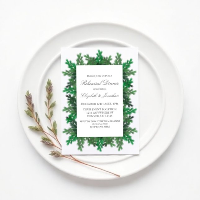 Invitation Branches de l'arbre d'hiver Dîner de répétition ph (Créateur téléchargé)