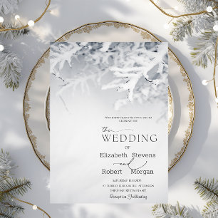 Invitation Branches de neige d'hiver Mariage