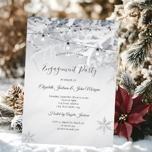 Invitation Branches de neige d'hiver pour fiançailles de mari