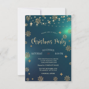Invitation Branches de pin,Lumières Bois Fête de Noël