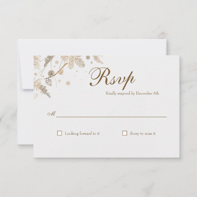 Invitation Branches d'hiver Mariage RSVP (Devant)