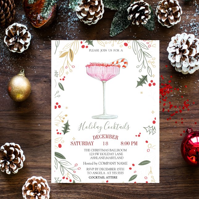 Invitation Branches en verre de Champagne Compagnie Noël (Créateur téléchargé)