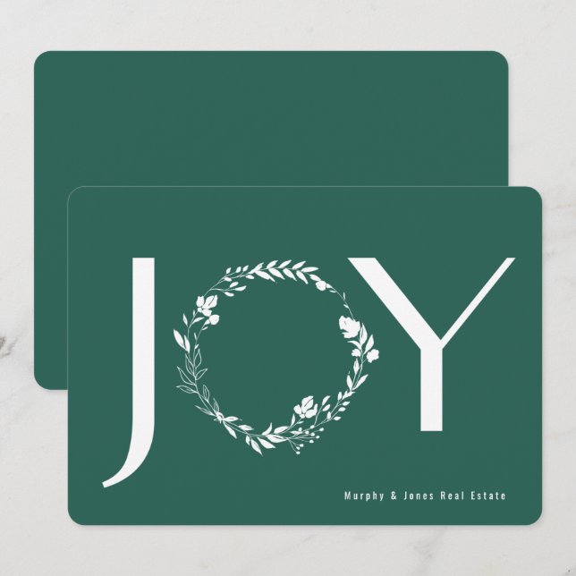Invitation Brasserie fleurie Joy logo de marque Noël d'entrep (Devant / Derrière)