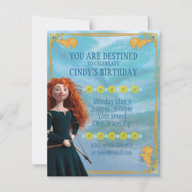 Invitation Brave Merida | Anniversaire (Devant)