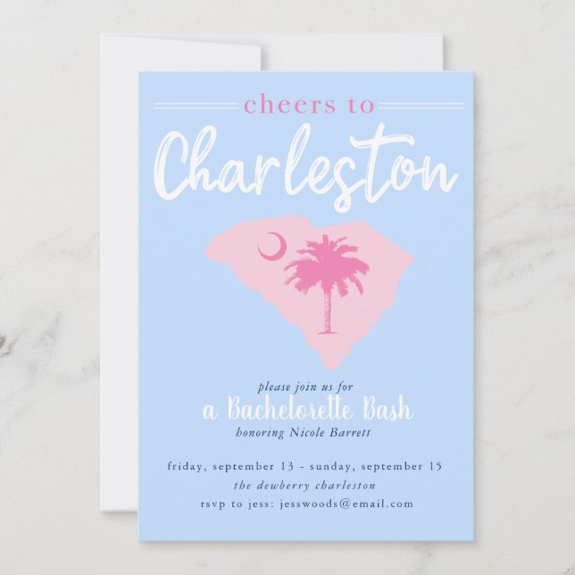 Invitation Bravo à Charleston Caroline du Sud Bachelorette (Devant)