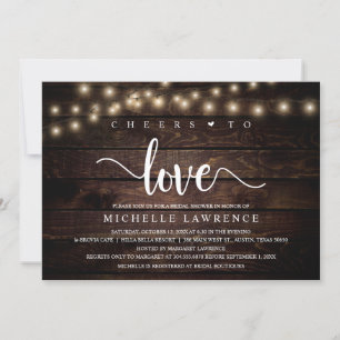 Invitation Bravo à l'amour, Fête des mariées rustique