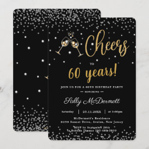 Invitation Bravo Bubbly Anniversaire Fête Argent Or N'IMPORTE