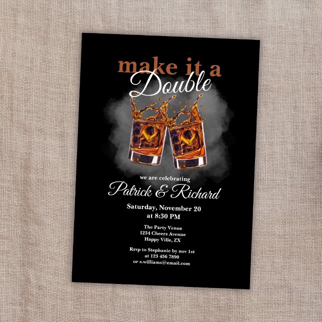 Invitation Bravo en faire une double fête Whiskey Glass (Créateur téléchargé)