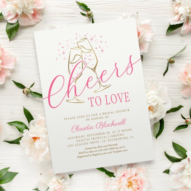 Invitation Bravo pour aimer rose or nuptiale de douche Invita (Créateur téléchargé)