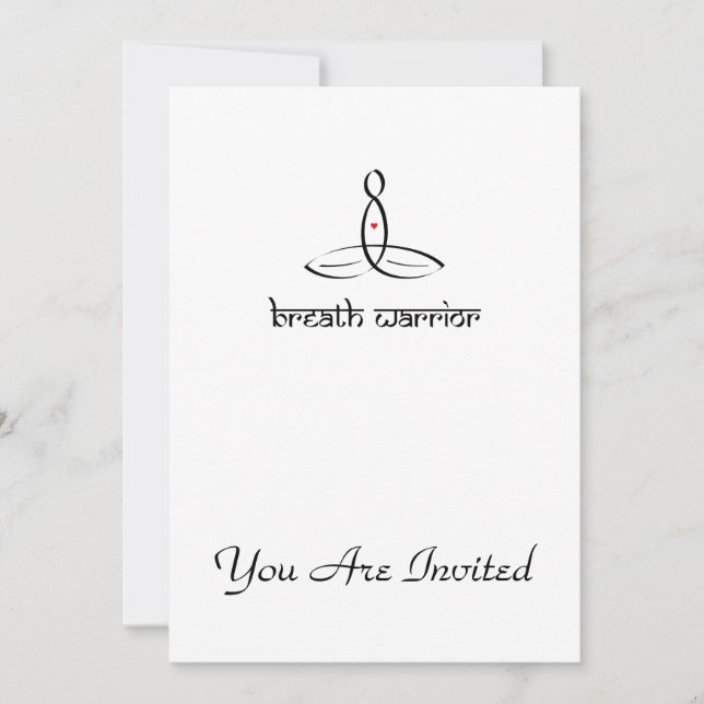 Invitation Breath Warrior - style sanskrit noir (Devant)