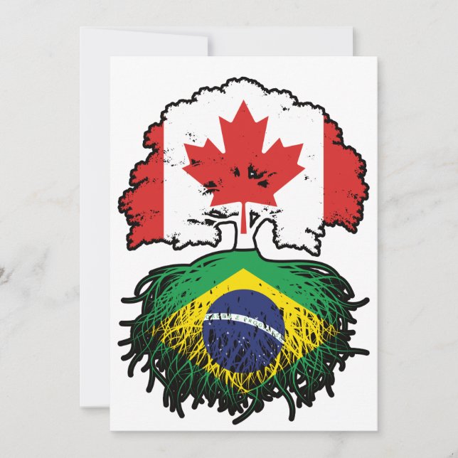 Invitation Brésil Brésil Brésil Canada drapeau des racines de (Devant)