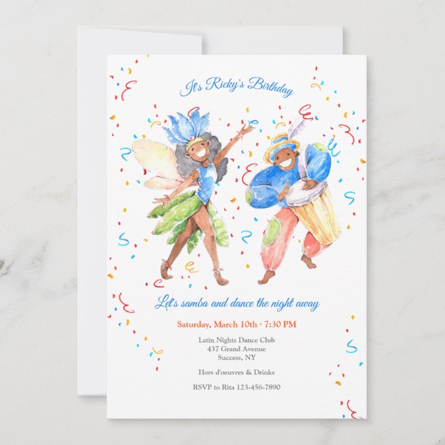 Invitation brésilienne Samba (Devant)