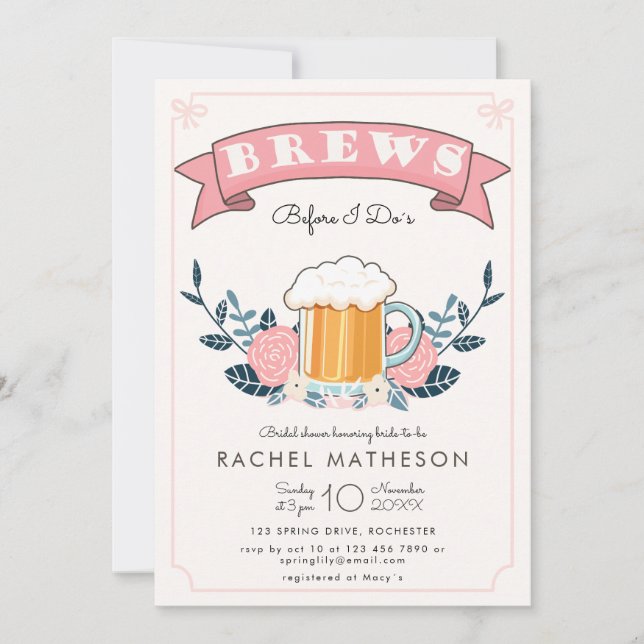 Invitation Brève avant la fête de bachelorette (Devant)