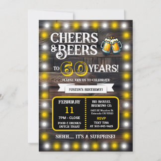 Invitation Brewery Surprise Cheers and Beers to 60 Years