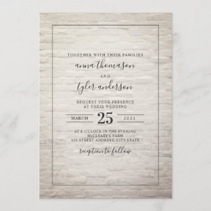 Invitation Brick blanc noir + Mariage blanc