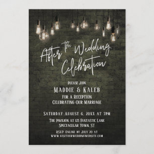 Invitation Brick Edison éclaire après la fête Mariage
