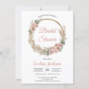 Invitation Bridal de Pampas Rose Dusty Séché