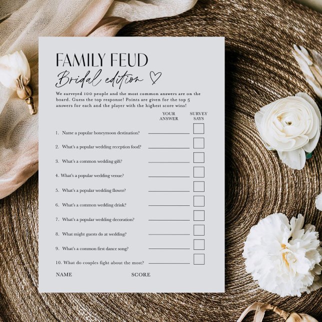 Invitation Bridal Feud Popular TV Game Show Trivia Card (Créateur téléchargé)