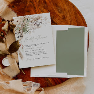 Invitation Bridal shower pampas grass modern boho elegant