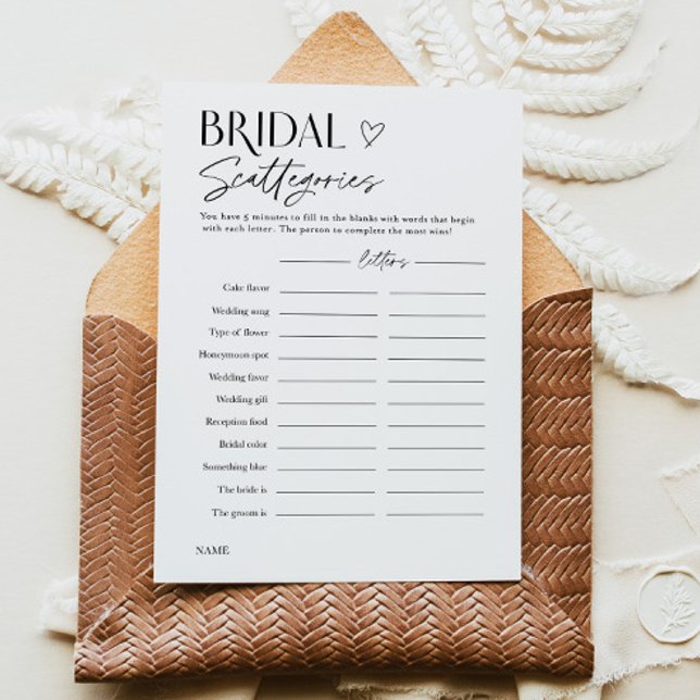 Invitation Bridal Shower Word Trivia Party Game Card (Créateur téléchargé)