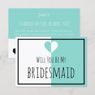 Invitation BRIDE & Be My Bridesmaid You & Me Mariage Suite