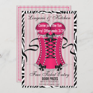 Invitation BRIDE & Bridesmaids Lingerie Pink Shower Party