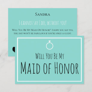 Invitation BRIDE & Bridesmaitres Be My Maid Honor Shower Part
