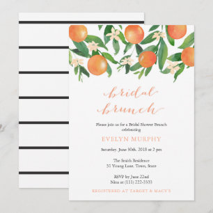 Invitation Bride Brunch Citrus Frappe au charbon