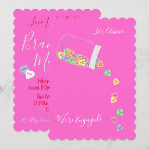 Invitation BRIDE & CO Candy Hearts Engagement Partie Douche