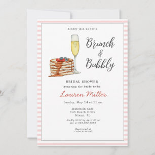 Invitation Bride de champagne Brunch & Bubbly Pancake