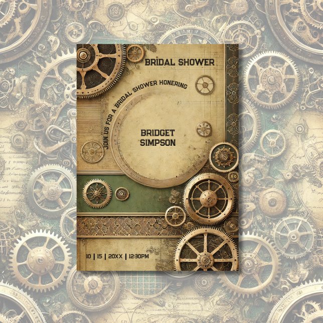 Invitation Bride d'engrenage victorien Steampunk (Créateur téléchargé)