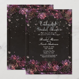 Invitation Bride du jardin fleuri foncé Rose 