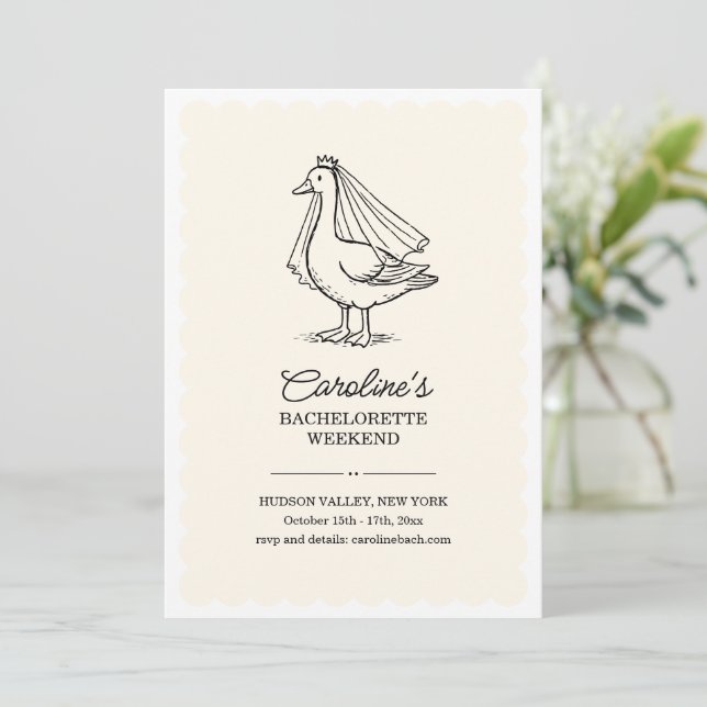 Invitation Bride Goose Doodle Weekend Bachelorette Party (Debout devant)