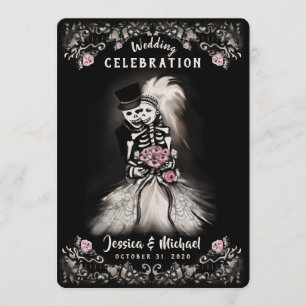 Invitation Bride Groom Mariage Skeletons Cemetery Love Invita